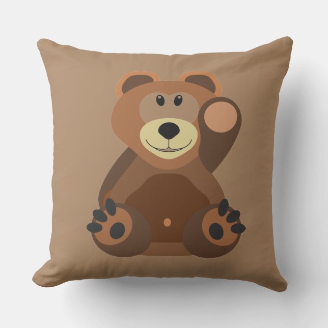 Animated Bear Outdoor Pillow (Front)