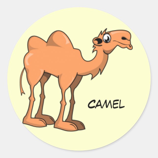 Animated Camel Classic Round Sticker (Front)