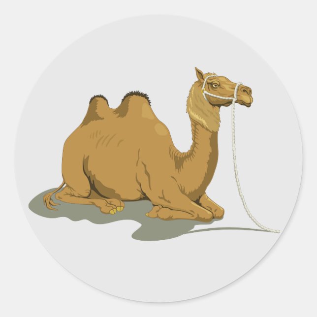 Animated Camel round sticker (Front)
