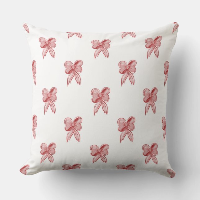 Animated Christmas bow Throw Pillow (Front)