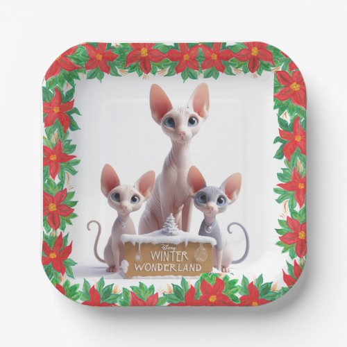 Animated Christmas Sphynx Paper Plates