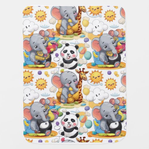 Animated Cityscape of Joy Baby Blanket