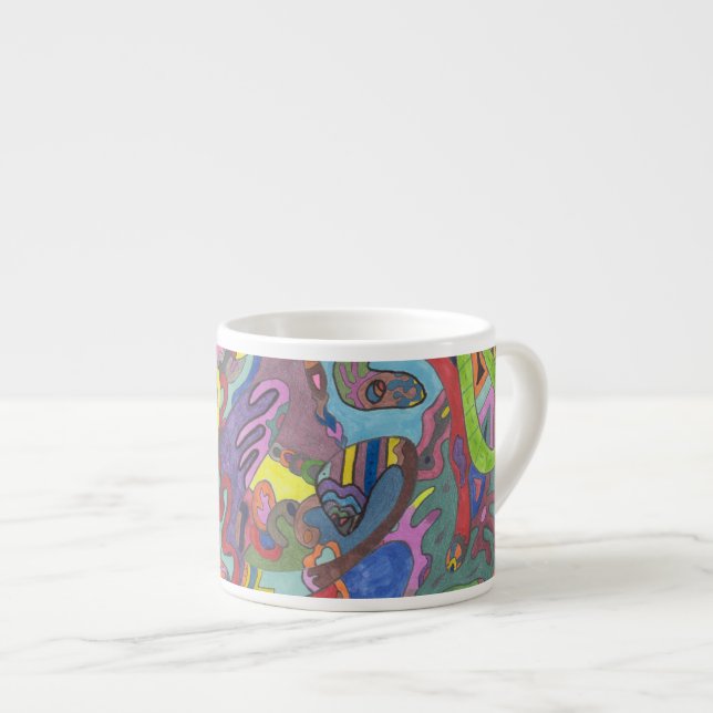 Animated Color, original abstract Espresso Cup (Front Right)