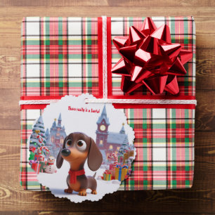 Animated Dachshund Puppy  Ornament Card