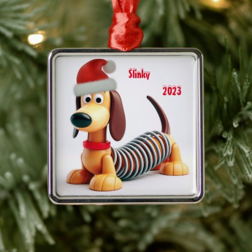 Animated Dachshund Toy  Metal Ornament