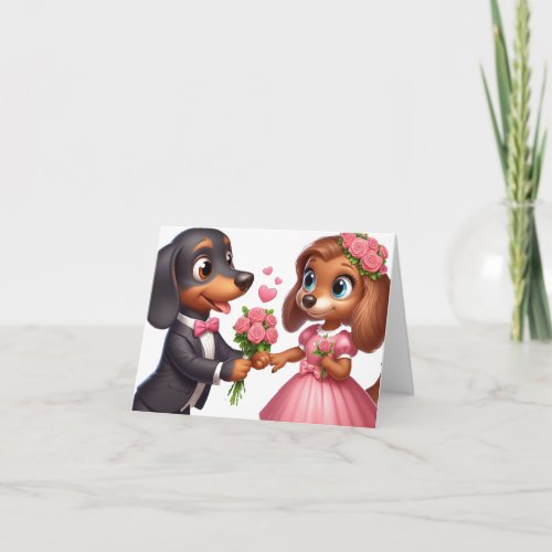 Animated Dachshund Valentine Card