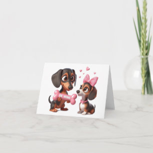 Animated Dachshund Valentine Card