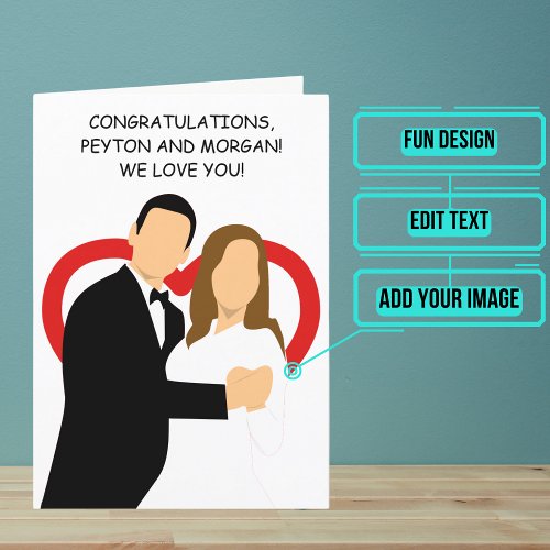 Animated Dance Couple Wedding Day Congratulations Card