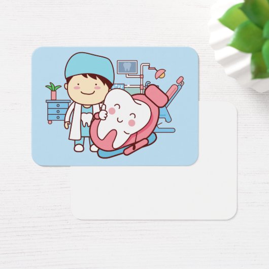 Animated dentist with tooth (Desk)