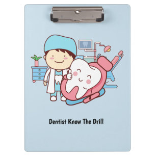 Animated dentist with tooth clipboard