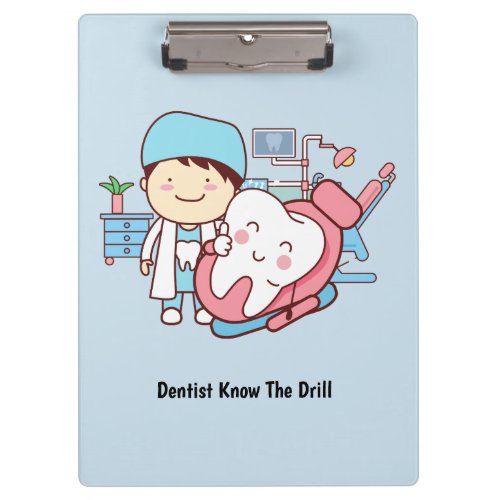 Animated dentist with tooth clipboard