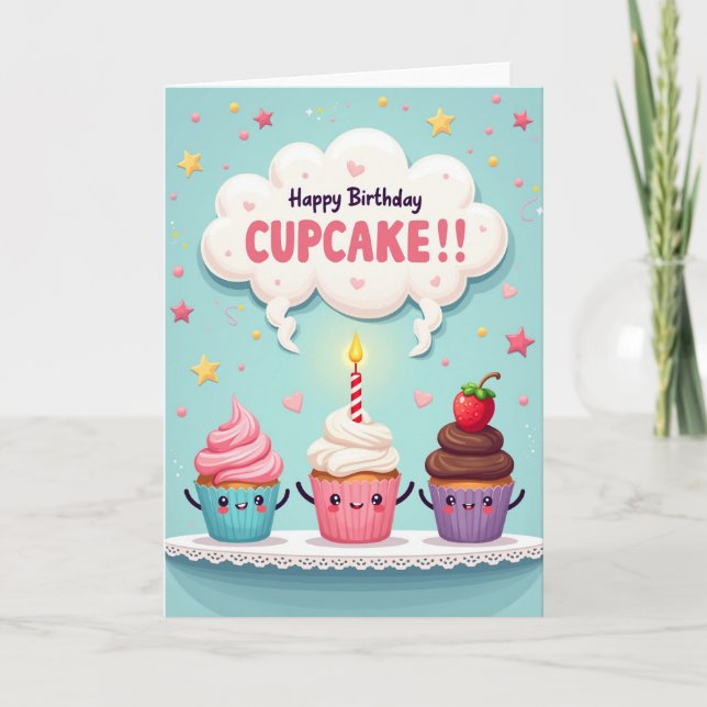 Animated Desserts Birthday Card (Front)
