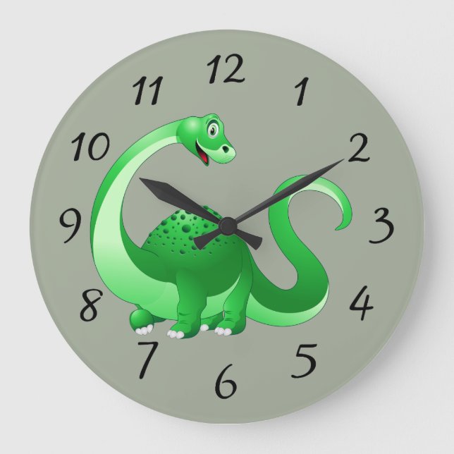 Animated Dinosaur Large Clock (Front)