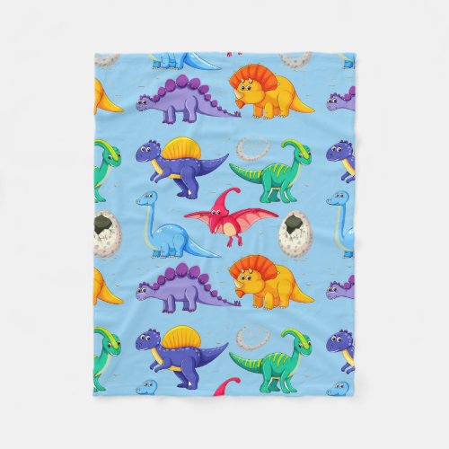 Animated Dinosaurs Fleece Blanket