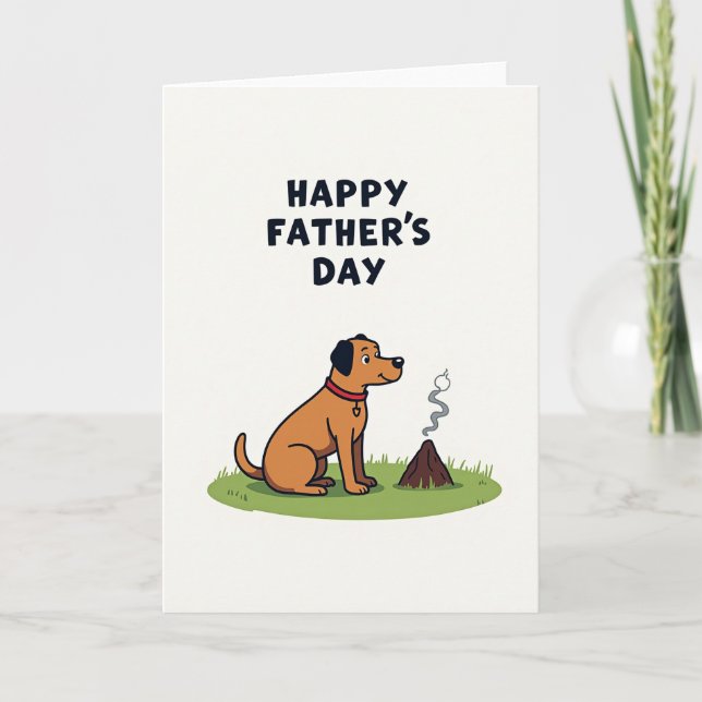 Animated Dog Fathers Day Card (Front)