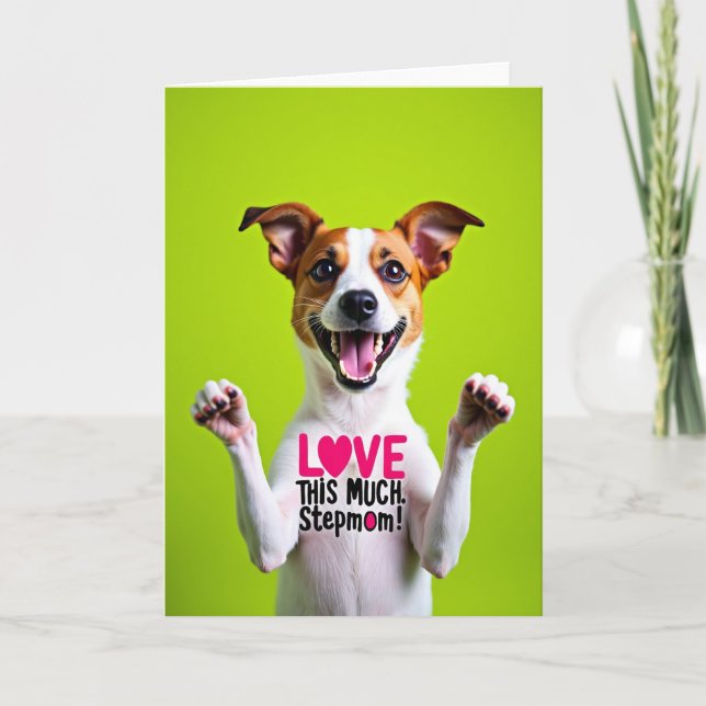 Animated Dog Stepmom Love Card (Front)