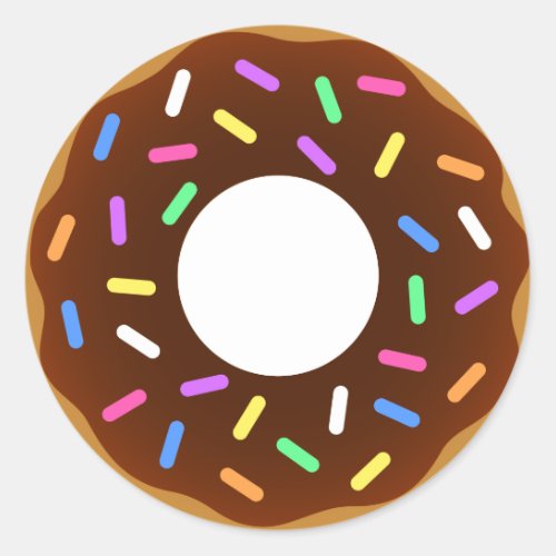 Animated Donut Design Classic Round Sticker