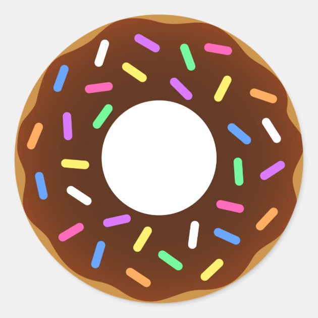 Animated Donut Design Classic Round Sticker | Zazzle