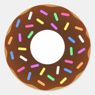 Animated Donut Design Classic Round Sticker