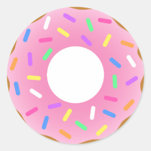 Animated Donuts Classic Round Sticker