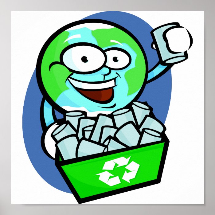 Animated earth recycling poster