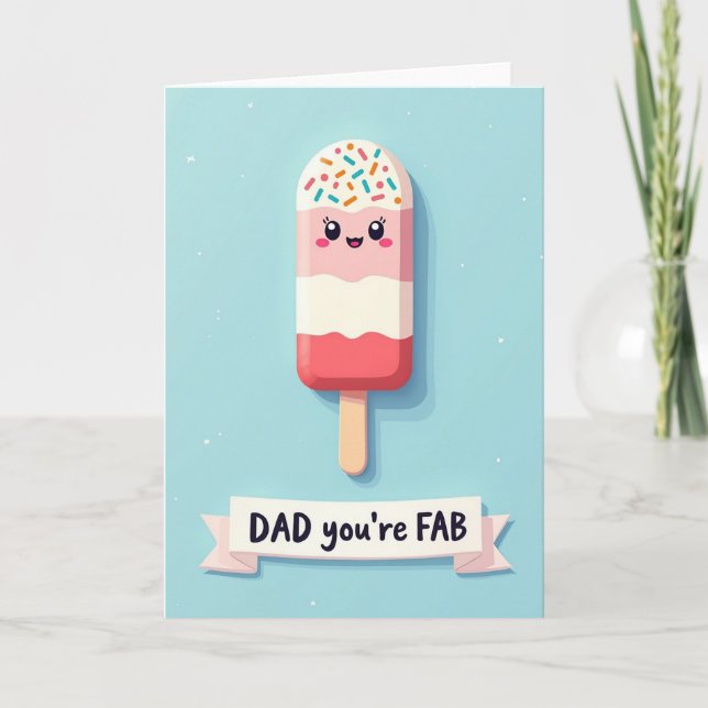 Animated Fathers Day Face Card (Front)