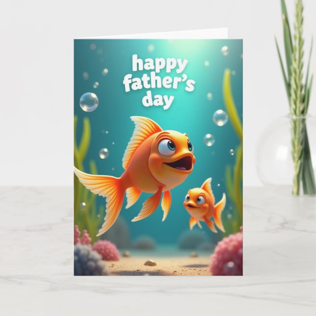 Animated Fish Fathers Day Card (Front)