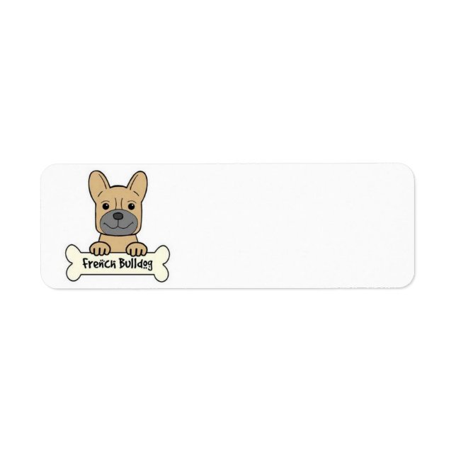 Animated French Bulldog Label (Front)