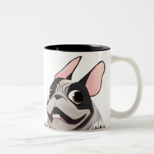 Animated French Bulldog  Two-Tone Coffee Mug