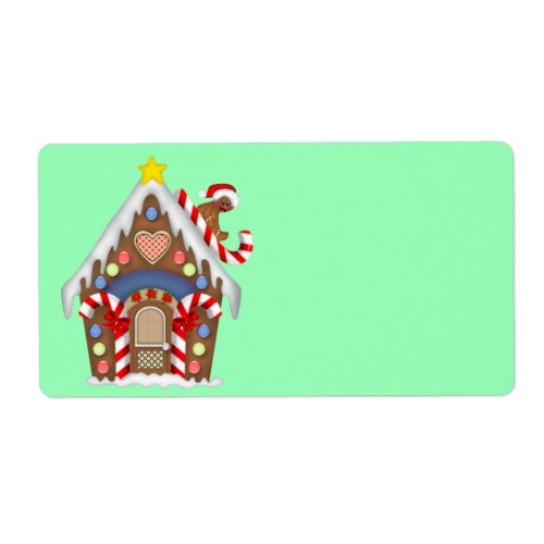 Animated Ginger Bread house Label