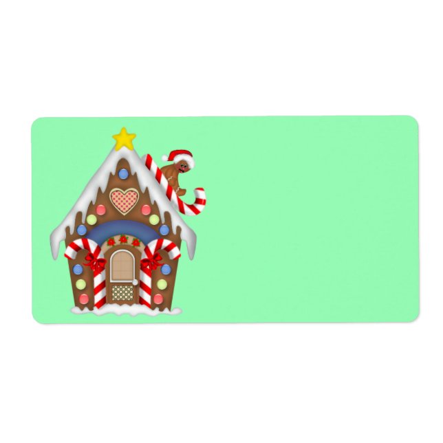 Animated Ginger Bread house Label (Front)