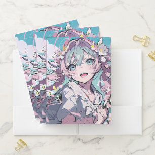 Animated Girl Pocket Folder