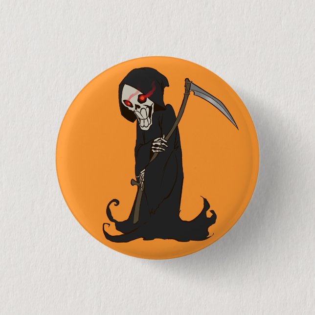 Animated Grim Reaper Pinback Button (Front)