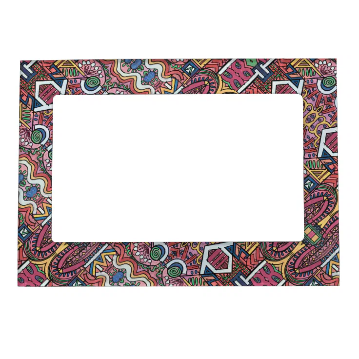 Animated-Hand Painted Abstract Pattern Magnetic Frame | Zazzle