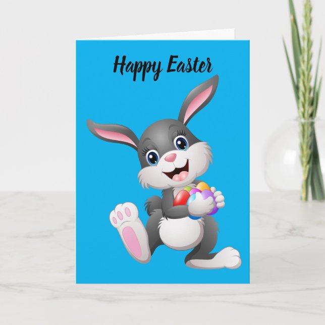 Animated Happy Easter Bunny Holiday Card (Front)