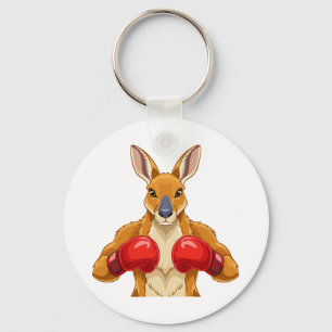 Animated kangaroo with red boxing gloves  keychain