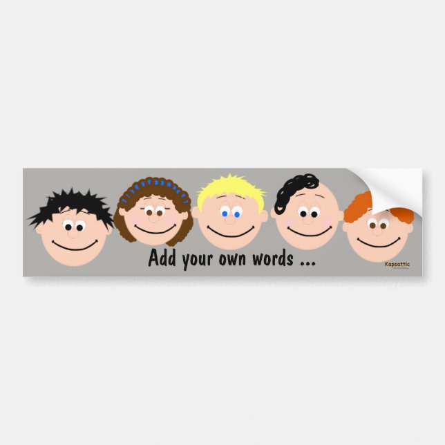 Animated Kids Faces (original kapskids faces) Bumper Sticker (Front)