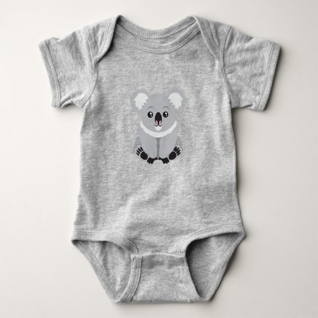 Animated Koala Bear Baby Bodysuit (Front)