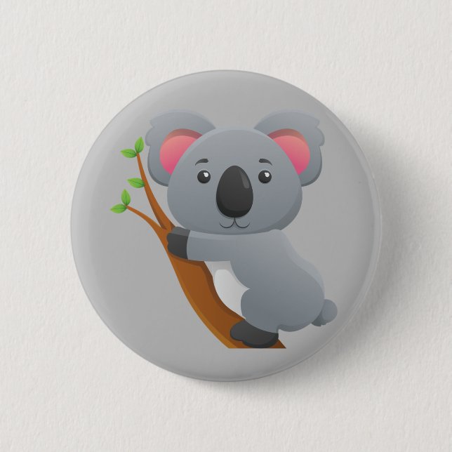 Animated Koala Bear Button (Front)