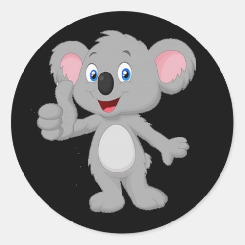 Animated Koala Bear Classic Round Sticker