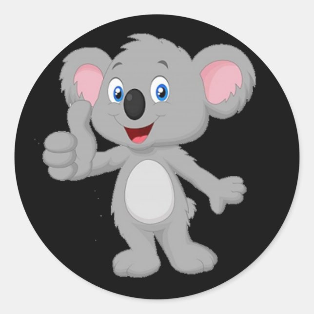 Animated Koala Bear Classic Round Sticker (Front)