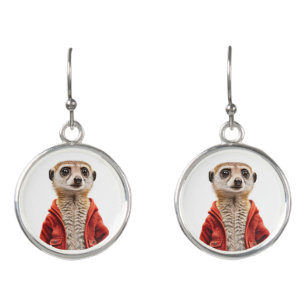 Animated Meerkat Dangle Earrings