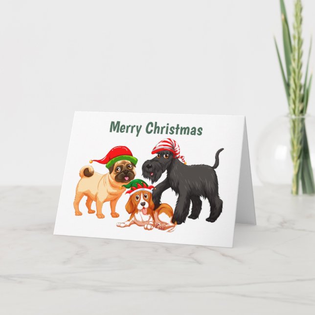 Animated Merry Christmas Dogs Card (Front)