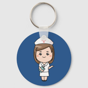 Animated Nurse Keychain