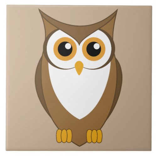 Animated Owl Ceramic Tile