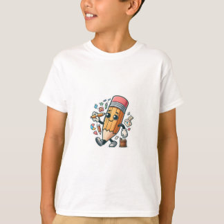 Animated Pencil Character - Playful Art T-Shirt
