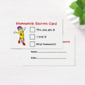 Animated Pencil Homework Excuse Cards (Desk)
