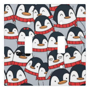 Animated Penguins Light Switch Cover