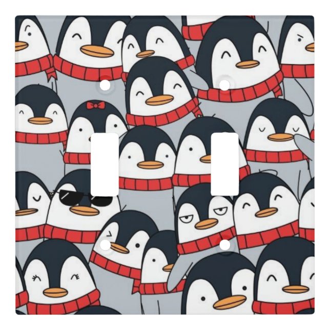 Animated Penguins Light Switch Cover (Front)