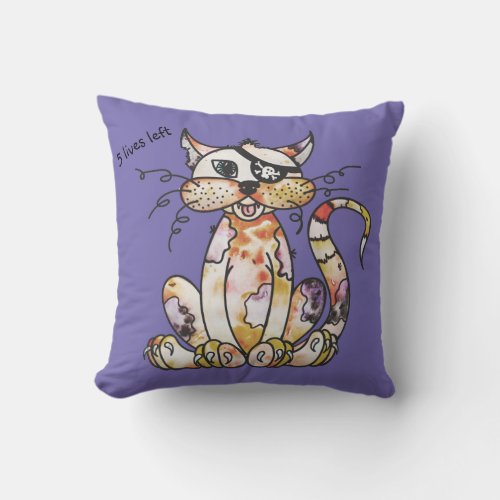 Animated Pirate Tattered Tom Cat Pillow